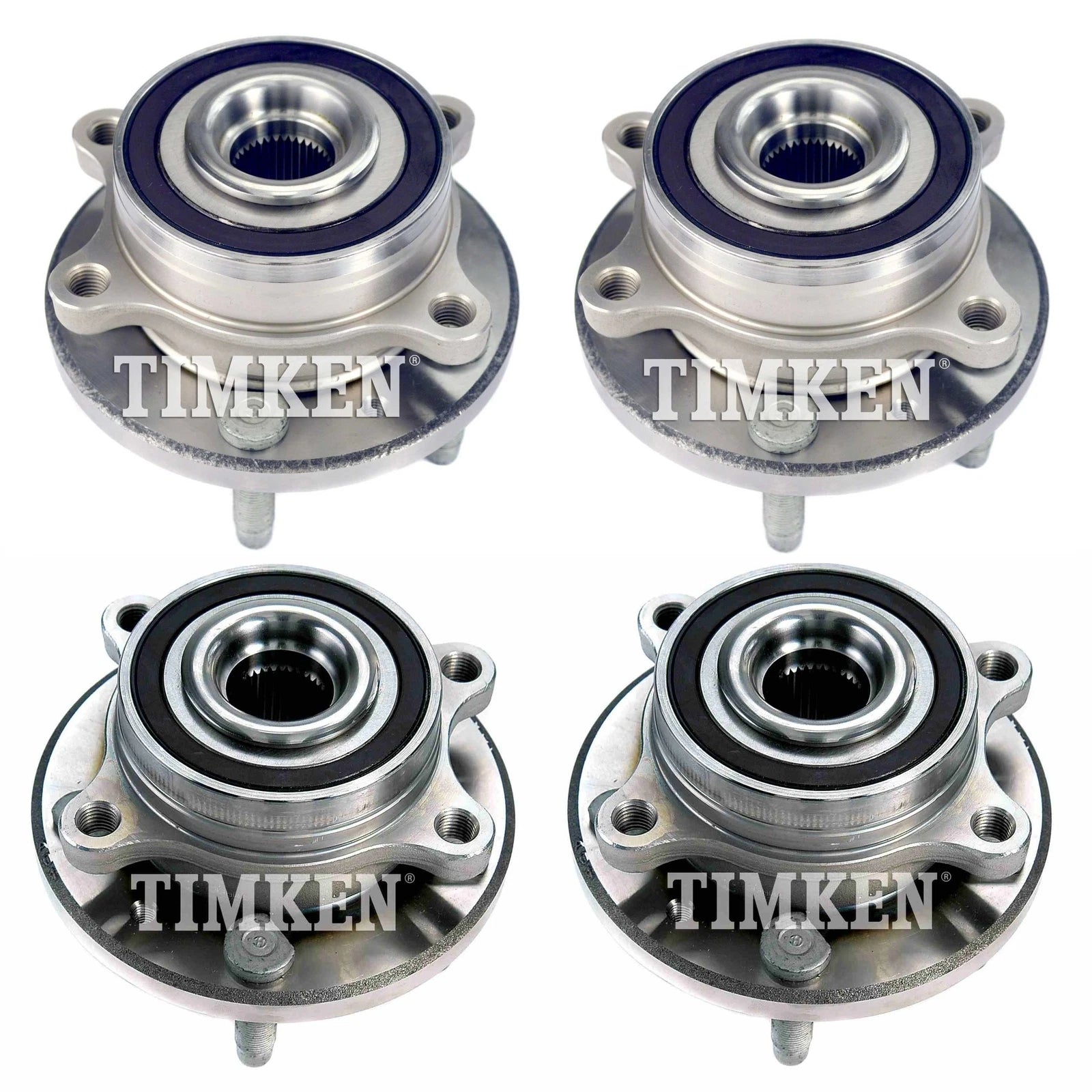 Front and Rear Wheel Bearing & Hub Assembly Kit for Ford Taurus AWD (2013–2017)