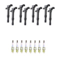 Set of 8 Ignition Coils & NGK Platinum Spark Plugs for Dakota 4.7 V8 (2005–2011)