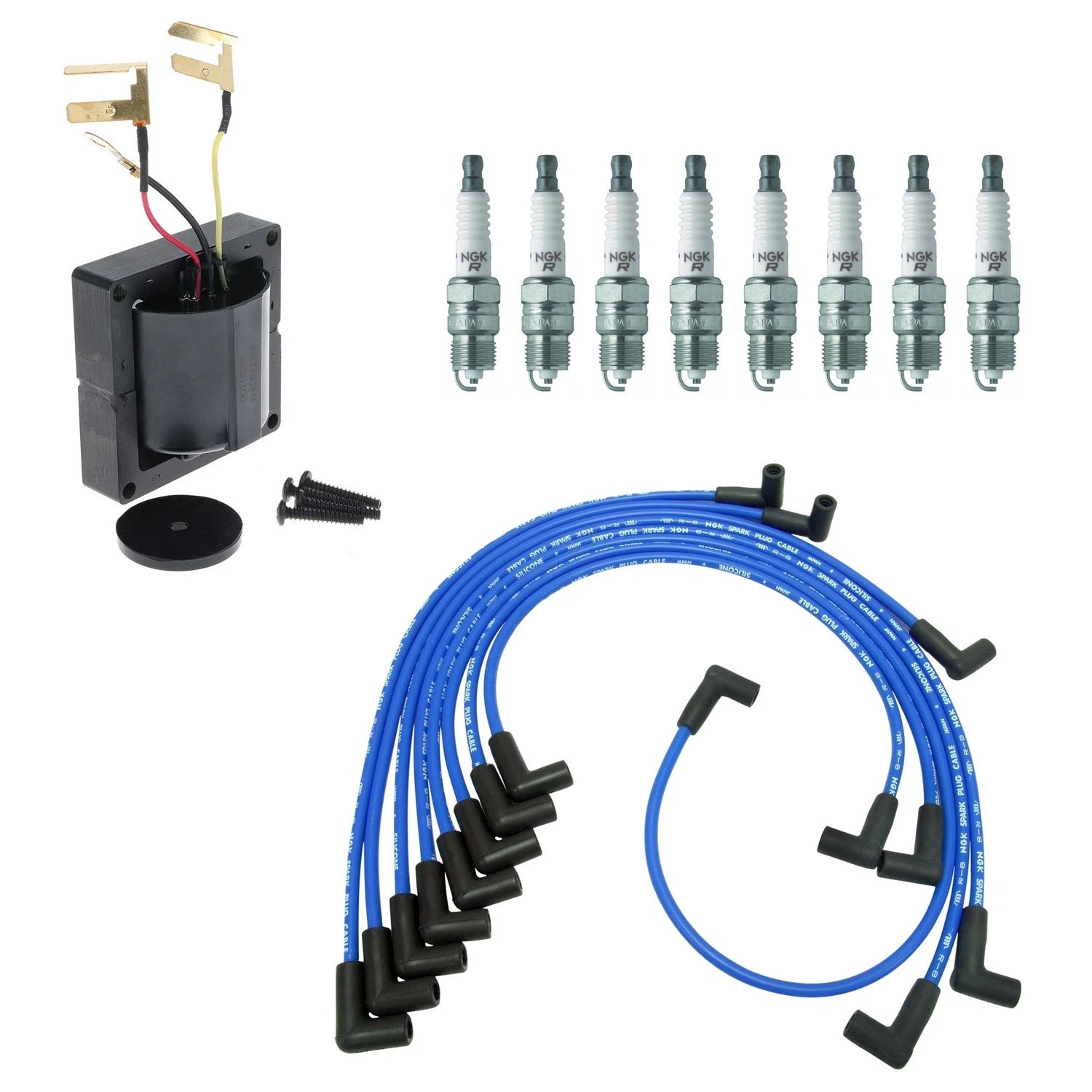 Set of 8 Hitachi Ignition Coils & NGK V-Power Spark Plugs for G10 G20 V8