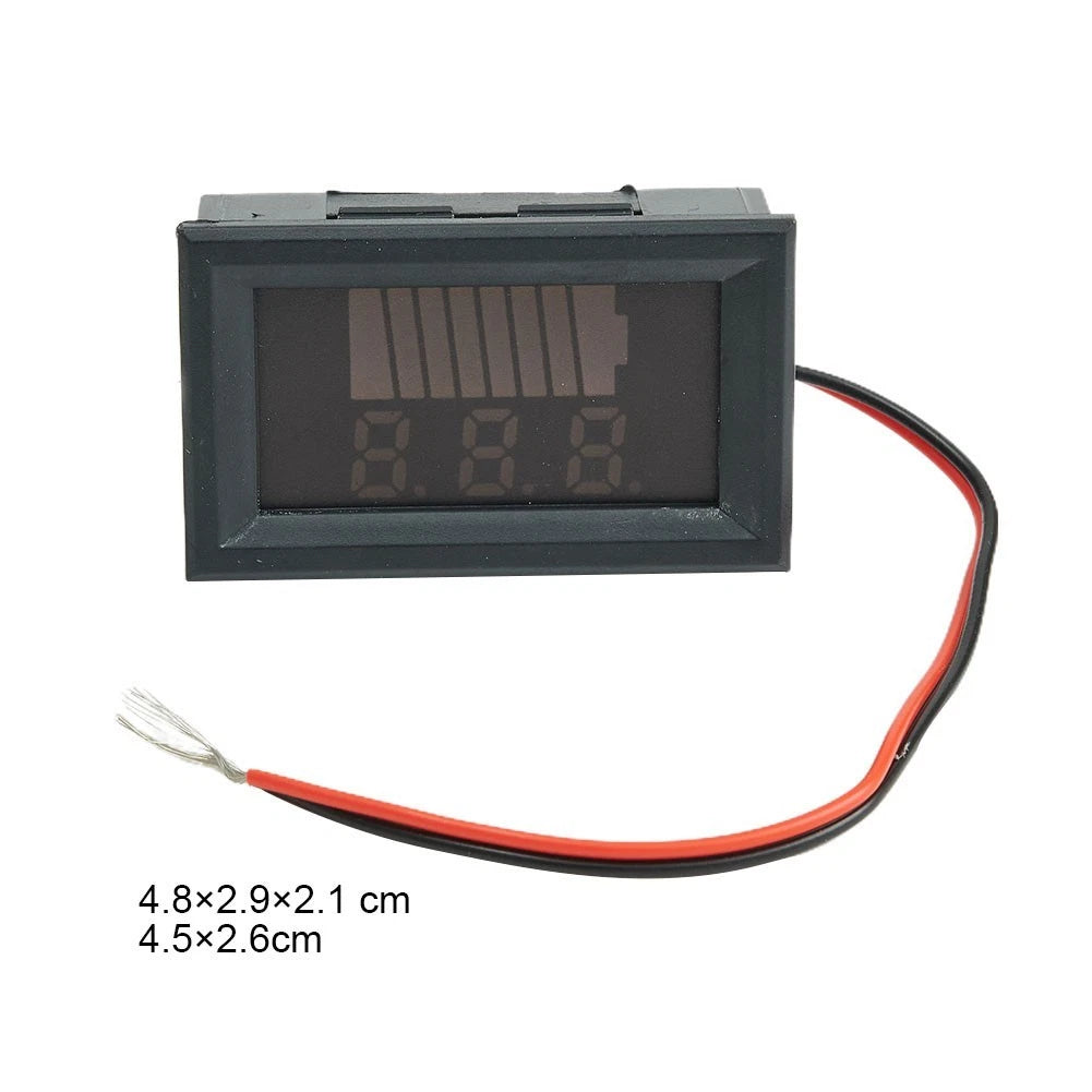 LED Digital Voltmeter Battery Gauge for Car Marine Motorcycle (12V-72V)