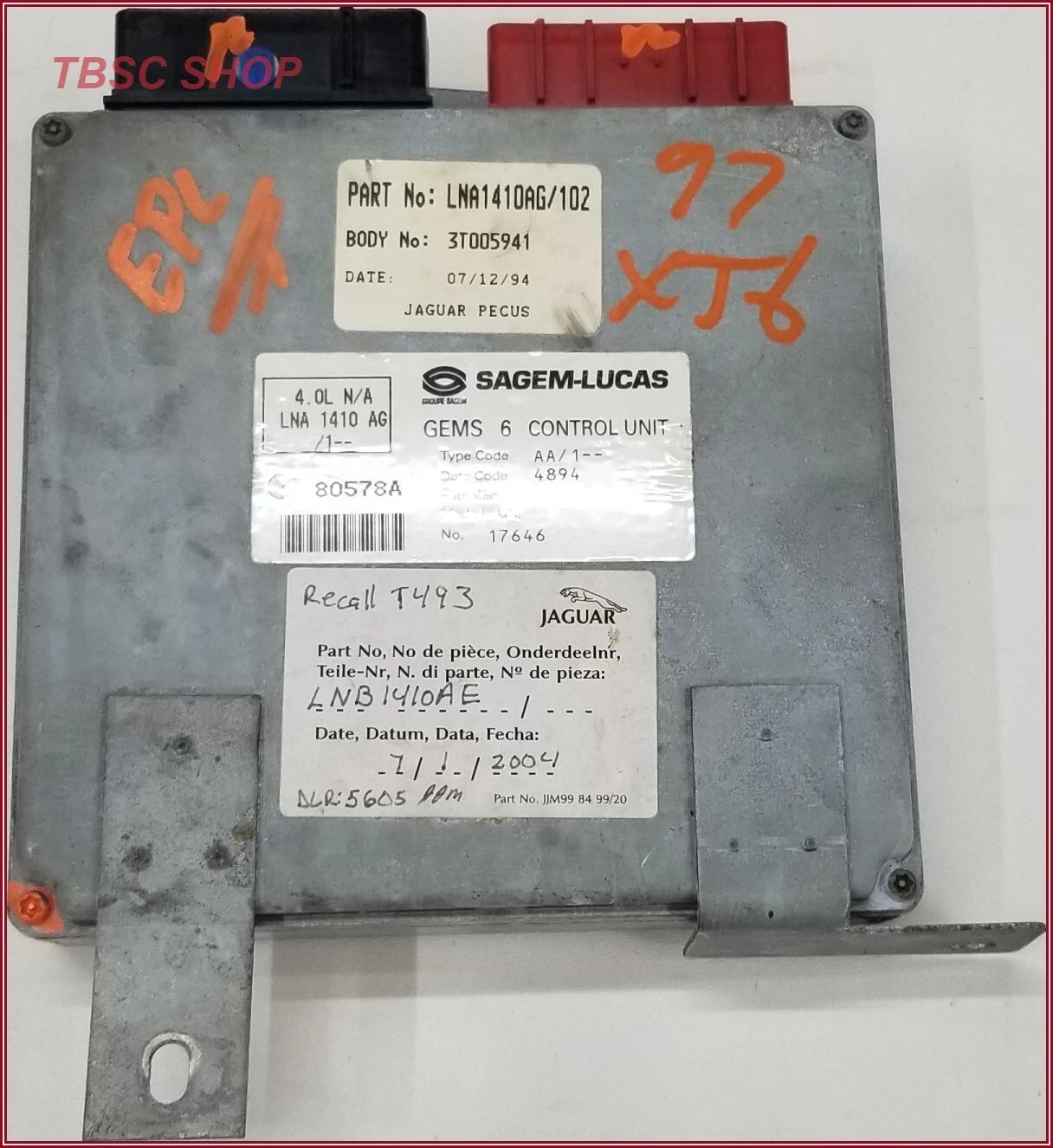 Engine Computer Module ECM ECU for Jaguar XJ6 1997 (LNB1410AE)