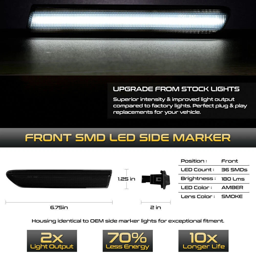 2X Smoke LED Side Marker Light Turn Signal Lamp for Acura TL (2004–2008)