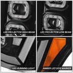 Sequential LED Light Bar Projector Headlights for Ford F250 SD (2011–2016)