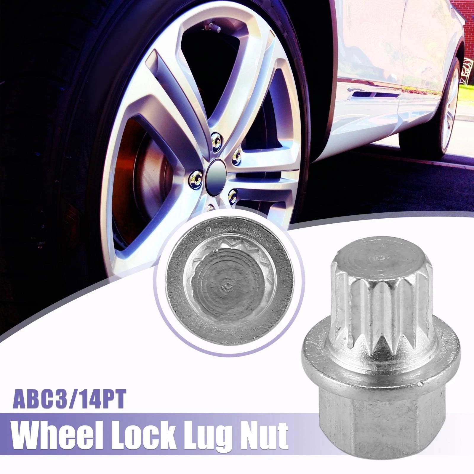 3/14PT Auto Anti Theft Wheel Lock Lug Nut Screw Removal Key for VW Audi 