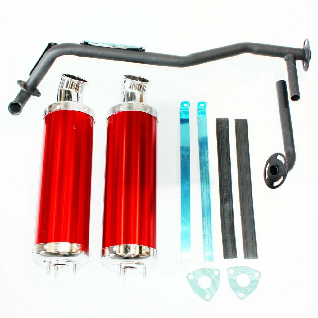 Twin Exhaust Pipe for 125cc Bull Style Farm Quad Dirt Bike ATV (2010–2023)