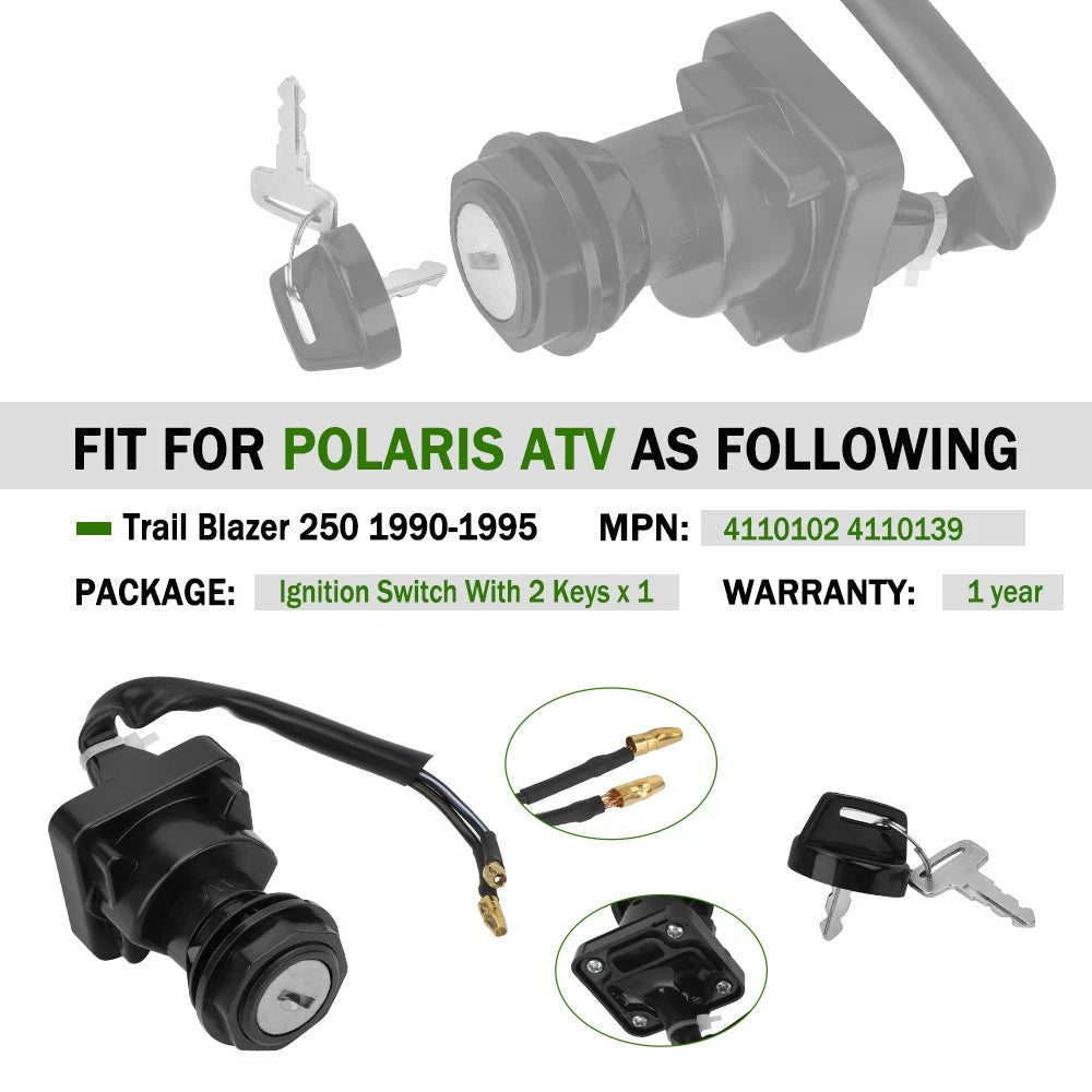 Ignition Switch Key for Polaris Trail Blazer 250 (1990–1995) 4110139