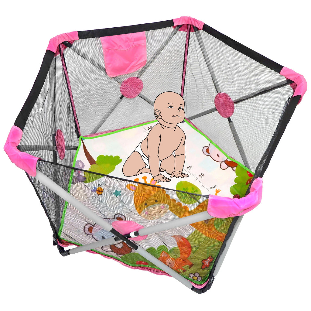 Safety Playpen for Infants and Toddlers (Portable, Foldable, Mesh)