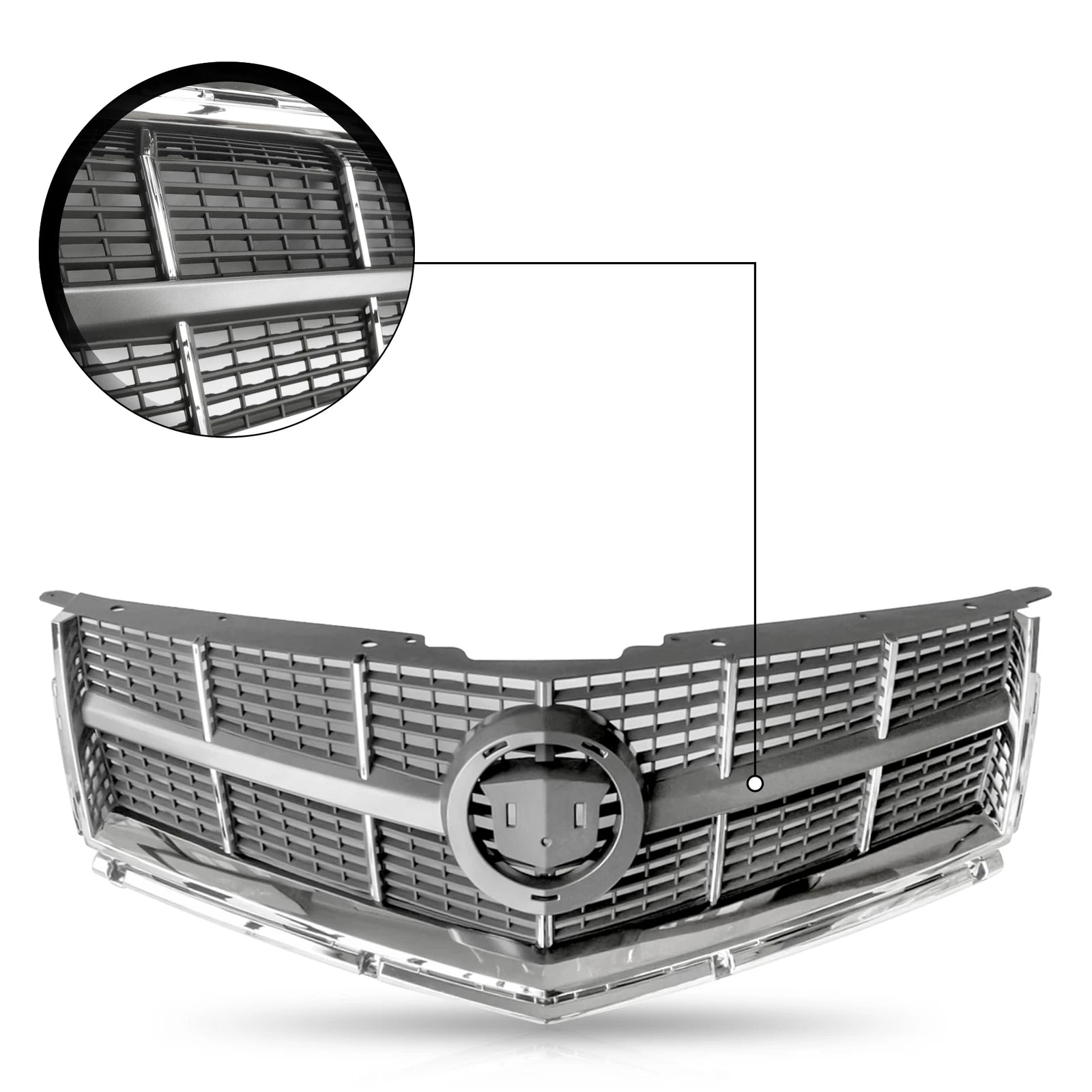 Chrome Front Bumper Upper Grille for Cadillac SRX (2010-2012)
