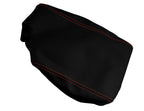 Carbon Fiber Console Lid Armrest Cover for BMW E90 (2005–2013) Red Stitch