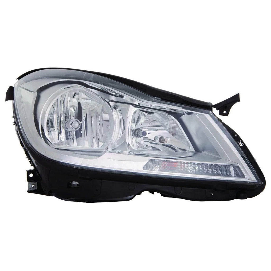 Replacement Chrome Passenger Side Halogen Headlight Assembly w/o Cornering Lamps
