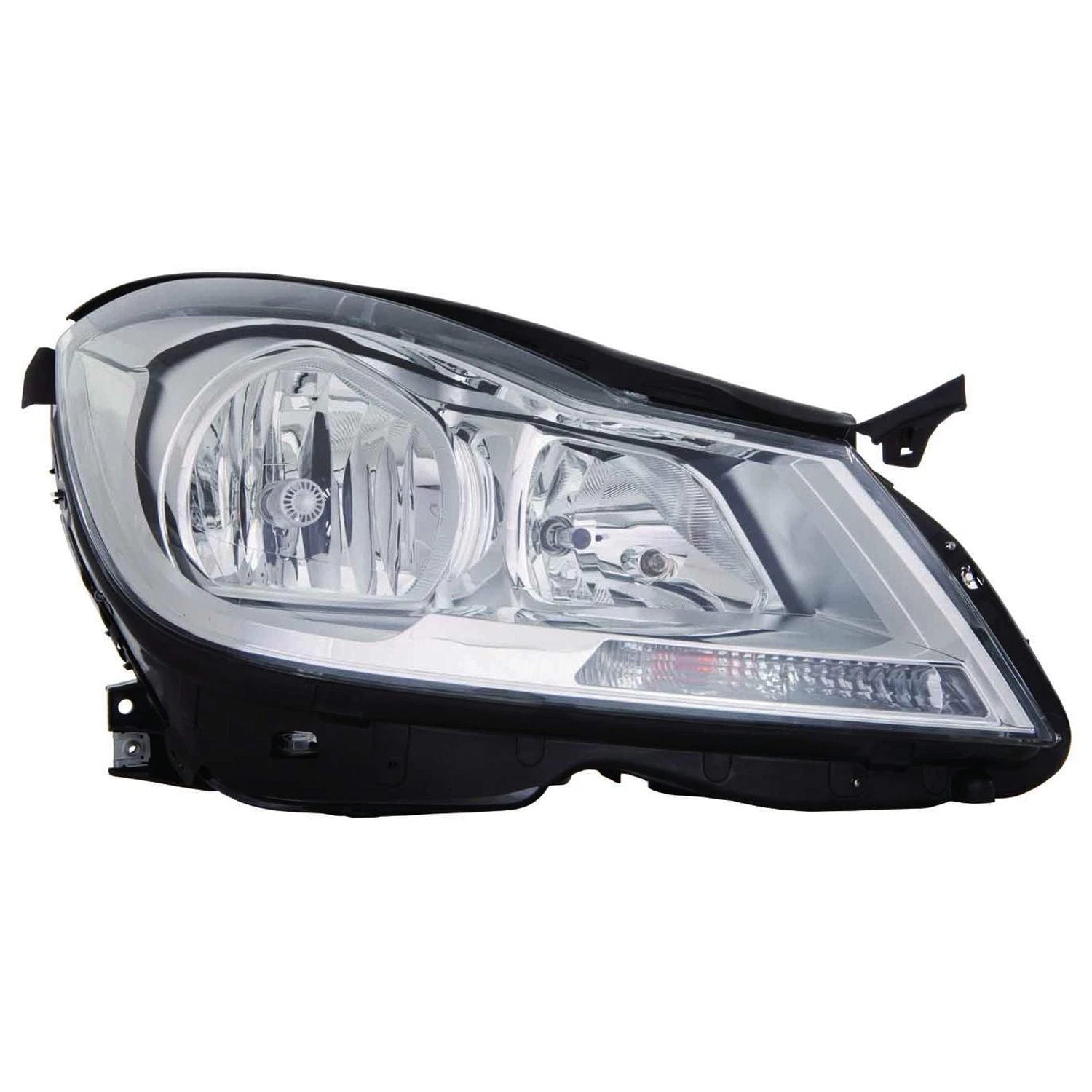 Replacement Chrome Passenger Side Halogen Headlight Assembly w/o Cornering Lamps
