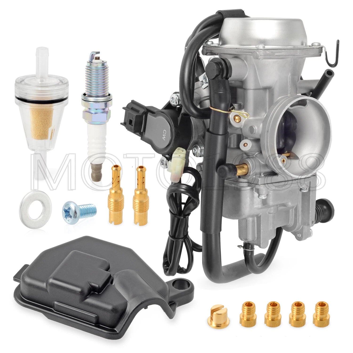 Carburetor & Spark Plug for Honda Foreman Rubicon 500 TRX500 (2001–2012)