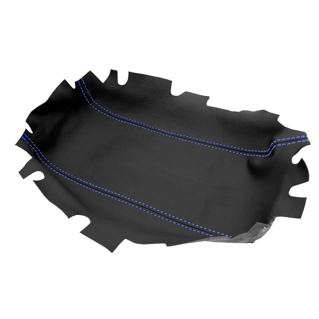 Leather Synthetic Console Armrest Cover for Honda Civic (2012–2015) Blue Stitch