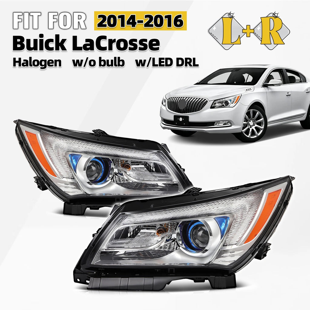 Halogen Headlights w/ LED DRL for Buick Lacrosse (2014–2016) Left & Right