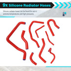 Red Silicone Radiator Heater Hose Kit for Honda Civic D15 D16 (1992–2000)