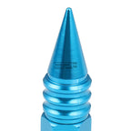 Set of 20 M12X1.5 107mm Tall Sky Blue Aluminum Spiked Lug Nuts + Adapter