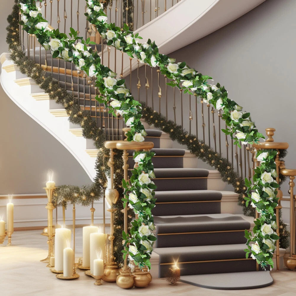 Artificial Rose Vine Flower Plant for Wedding Home Party Garden Craft
