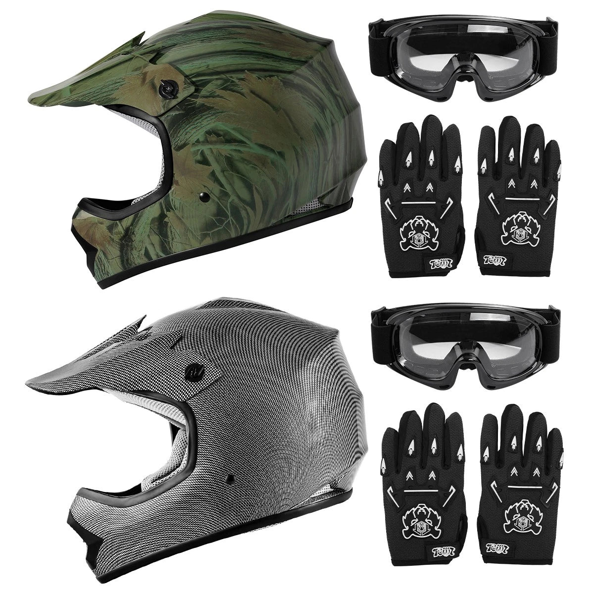 Youth Full Face Helmet for Dirt Bike ATV MX (M/L/XL/XXL) DOT Approved