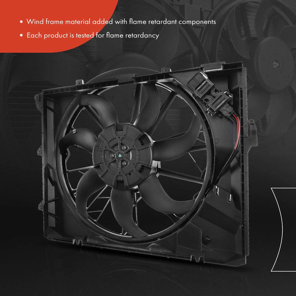 Cooling Fan Assembly with Brushless Motor for BMW 328i 2007–2013 323i 2006–2011