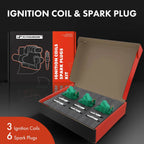 Ignition Coil and Iridium Spark Plug Set for Chevrolet Cadillac Buick (3–6) (2010–2015)