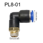 10 x External Thread Elbow Quick Connector 1/8 L Fitting Connector