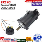 Starter for Yamaha FX140 Cruiser FX1000 (2002–2004) with Relay