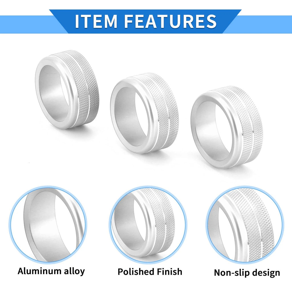 Set of 4 AC Engine Start Switch Knob Cover Rings for Honda Civic (2022–2024) Silver Tone