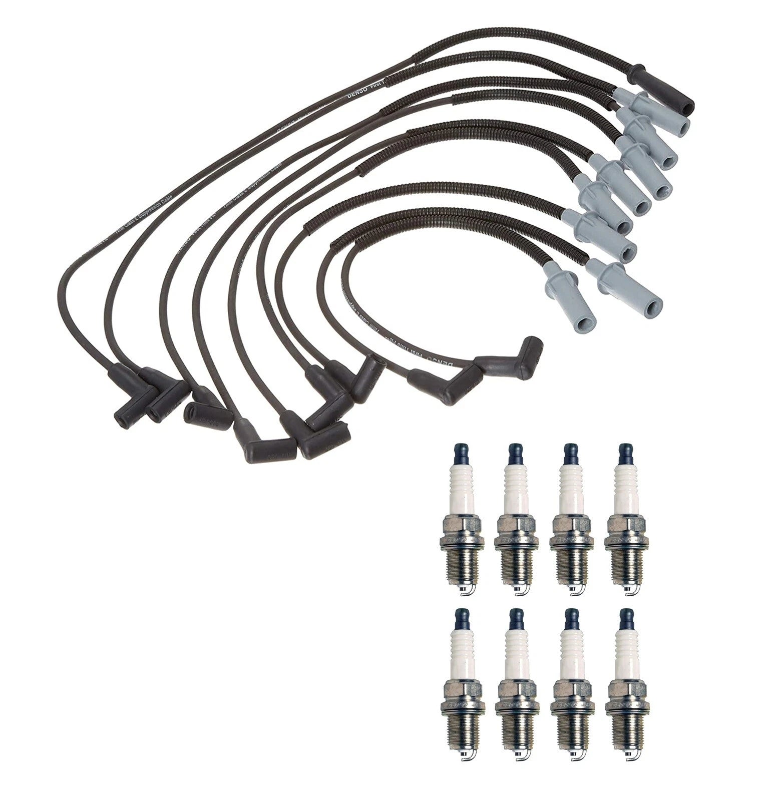 Denso 7mm Wire Set & 8 U-Groove Spark Plug Kit for Dodge 5.2L 5.9L V8 (1994–2003)