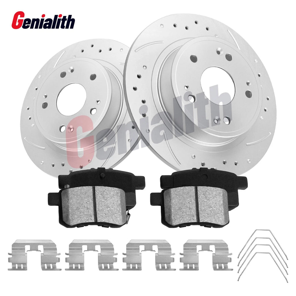 Rear Disc Rotors & Ceramic Brake Pads Kit for Honda Accord Acura TSX (2009–2014)