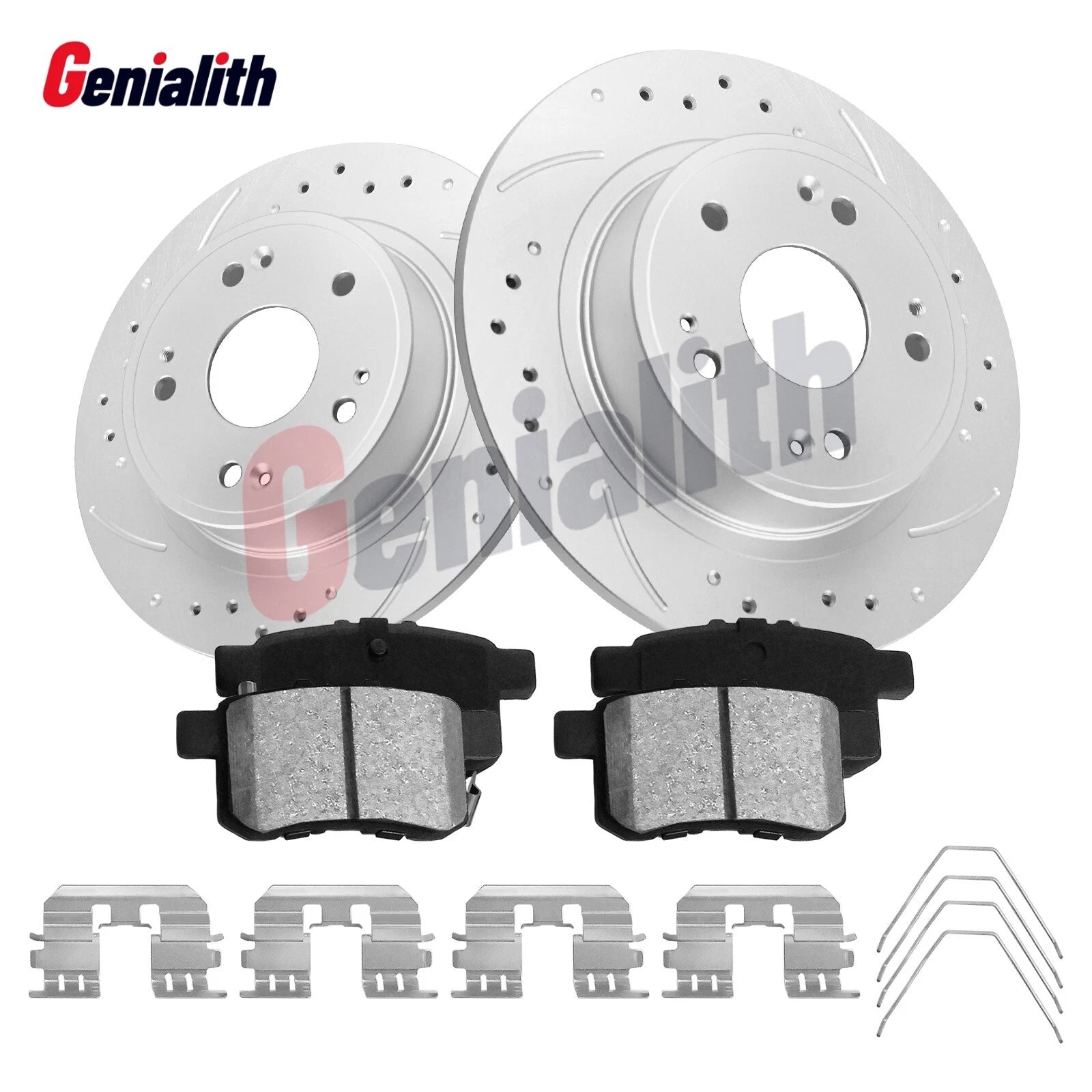 Rear Disc Rotors & Ceramic Brake Pads Kit for Honda Accord Acura TSX (2009–2014)