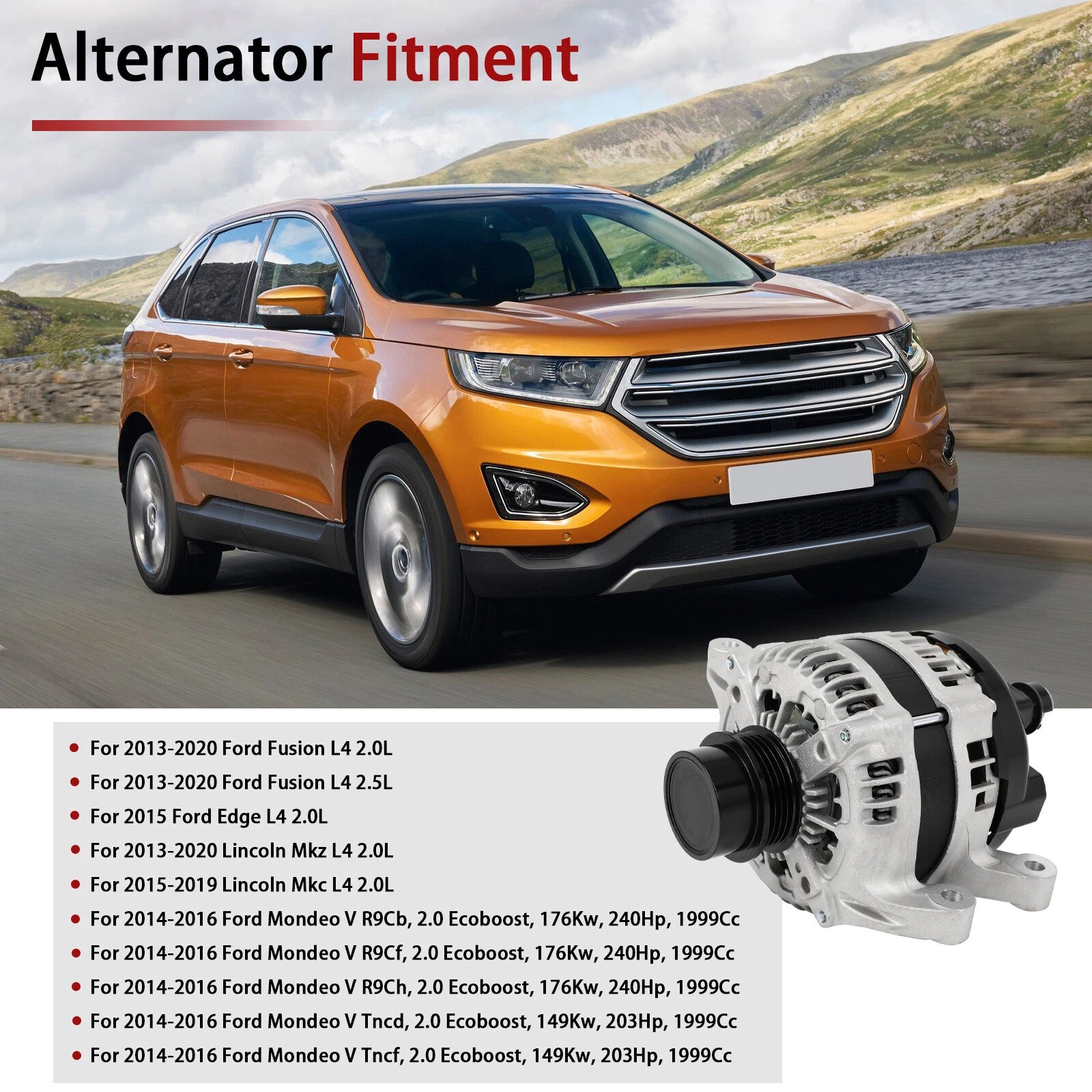 Alternator 175A for Ford Fusion 2017-2020, Lincoln MKC 2015-2019