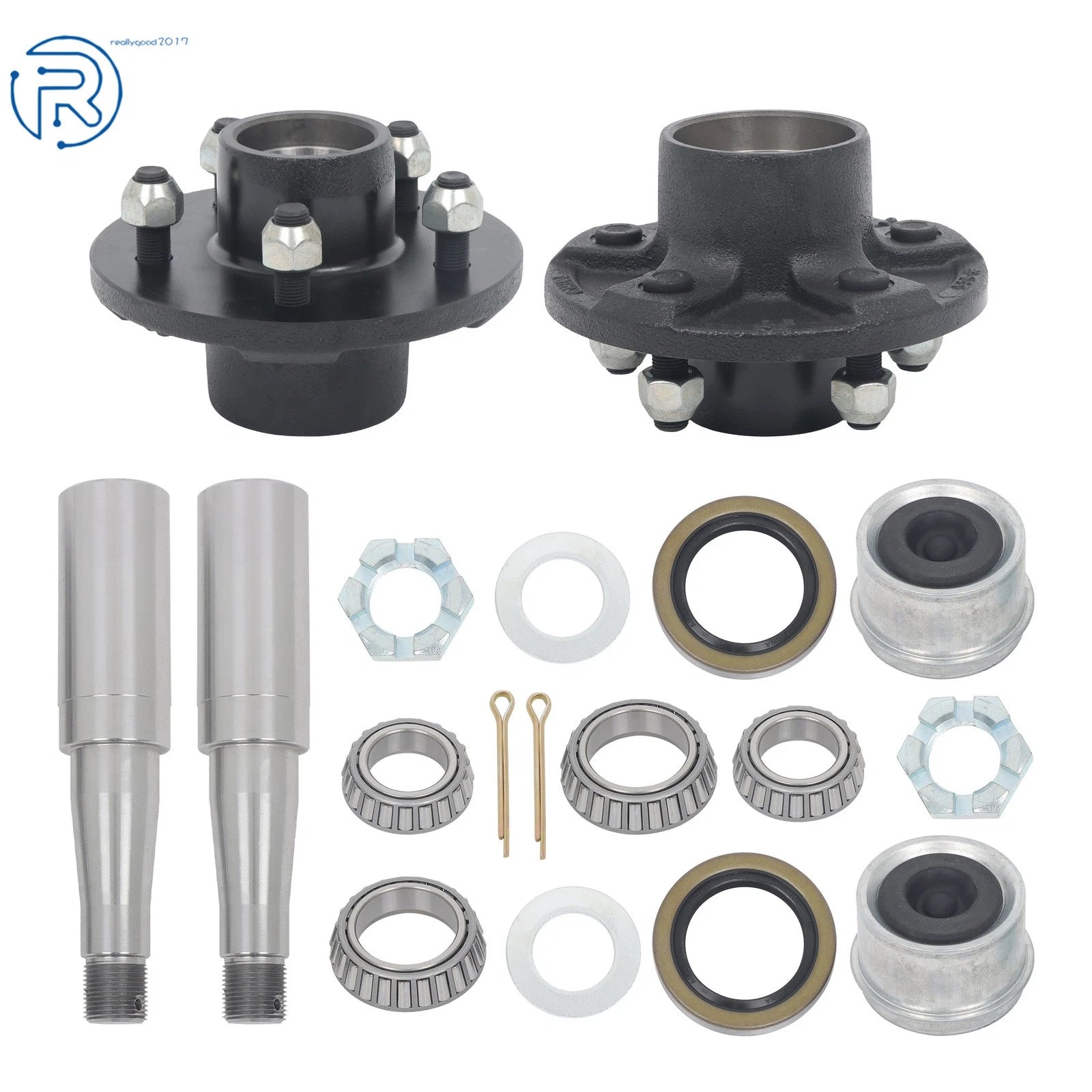 2X Trailer Idler Hub for 3500lbs Axle (5 on 4.5", Round Spindle)