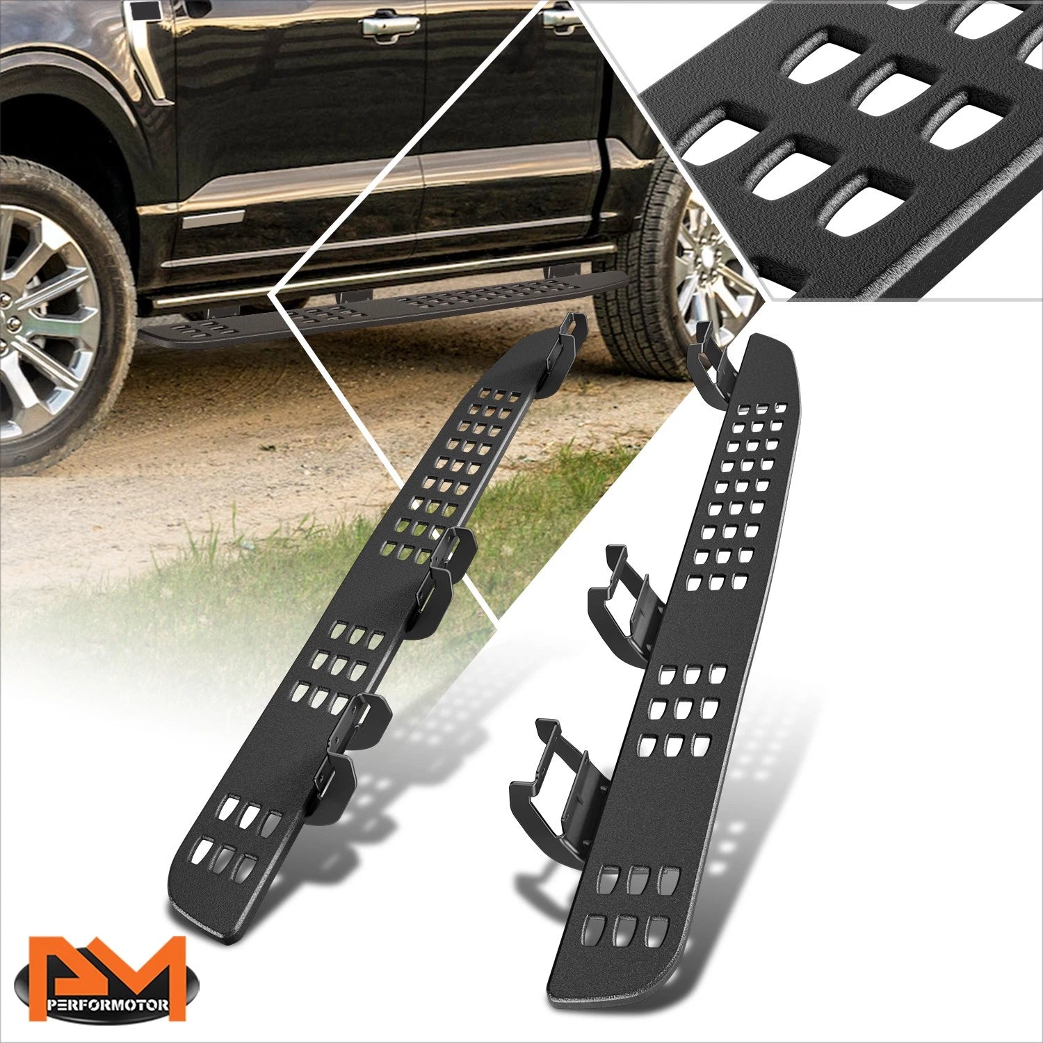 Set of 2 Raptor Style Side Step Nerf Bars for Ford F150 Crew Cab (2015–2021)