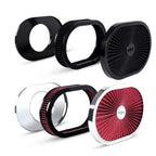 12" Oval Full Finned Air Cleaner Washable Filter for Carburetors (5-1/8")