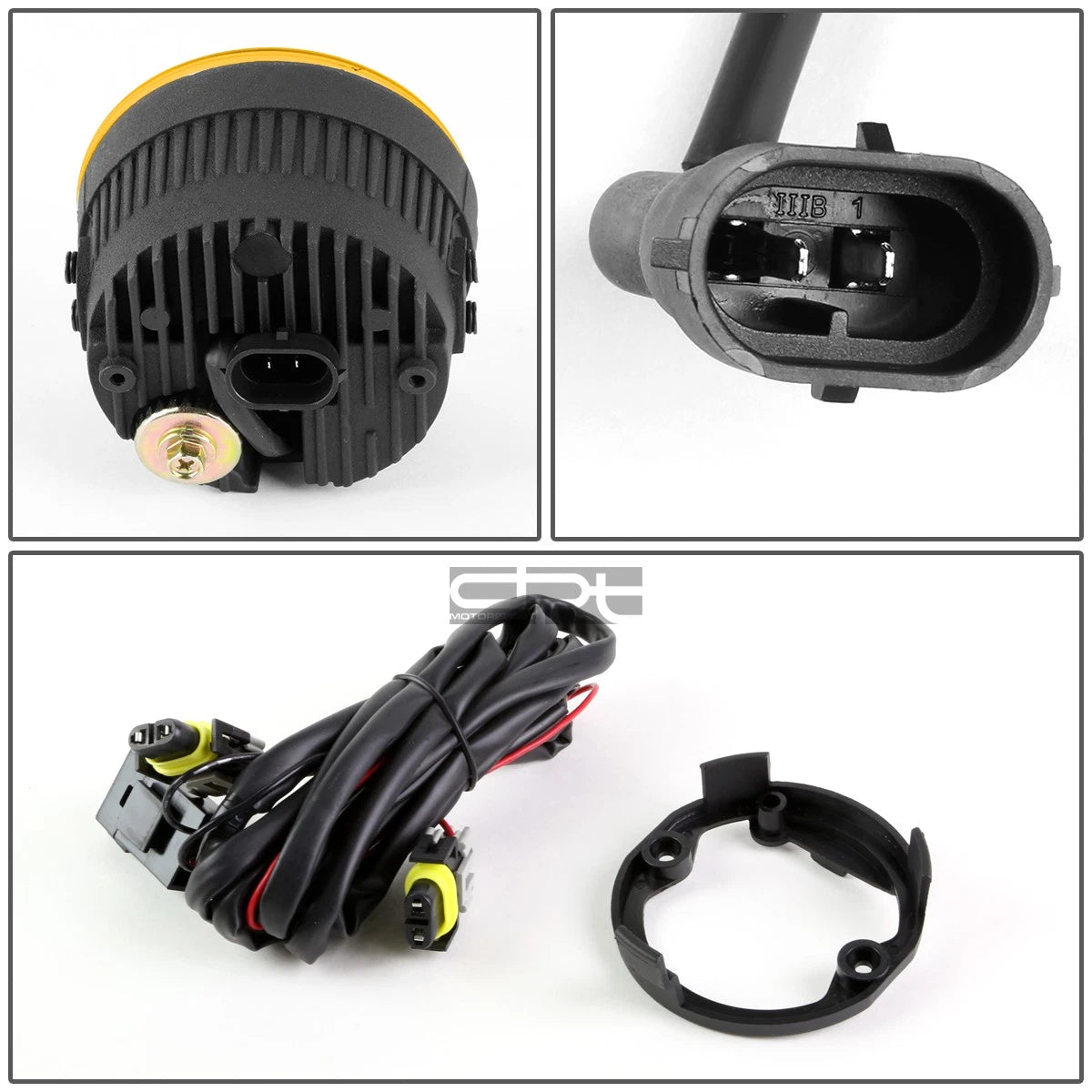 3.5" Round Aluminum Housing Yellow 5W LED Fog Light Lamp + Mount