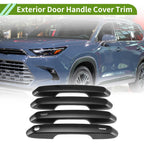 Set of 1 Exterior Door Handle Cover for Toyota Grand Highlander (2024) Carbon Fiber Black