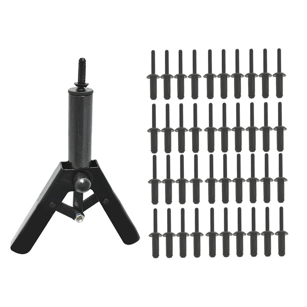 Rivet Gun Set with 40 Poly Rivets for Automotive Use