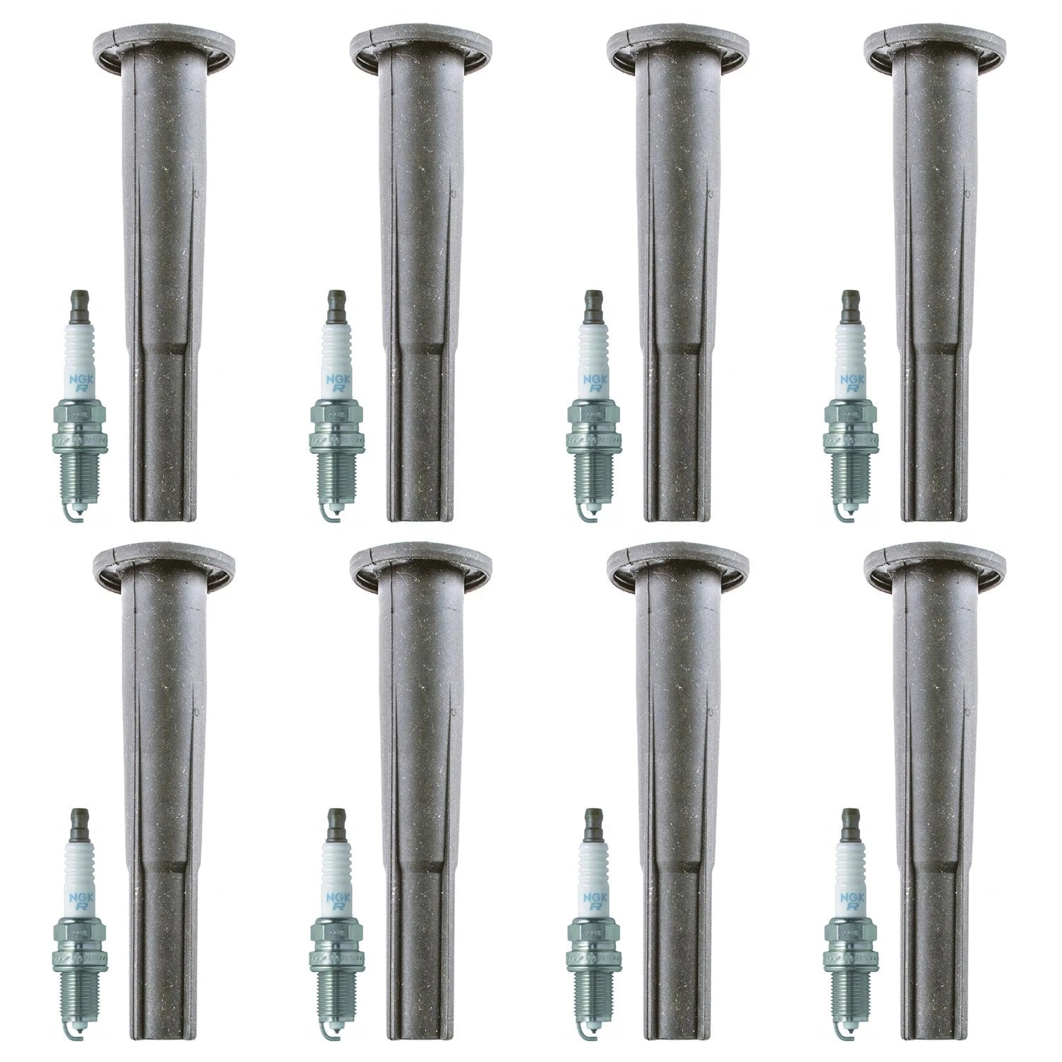 NGK 8 Laser Platinum Spark Plugs & Denso Coil Boots for Lexus GS400 (1998–2000)