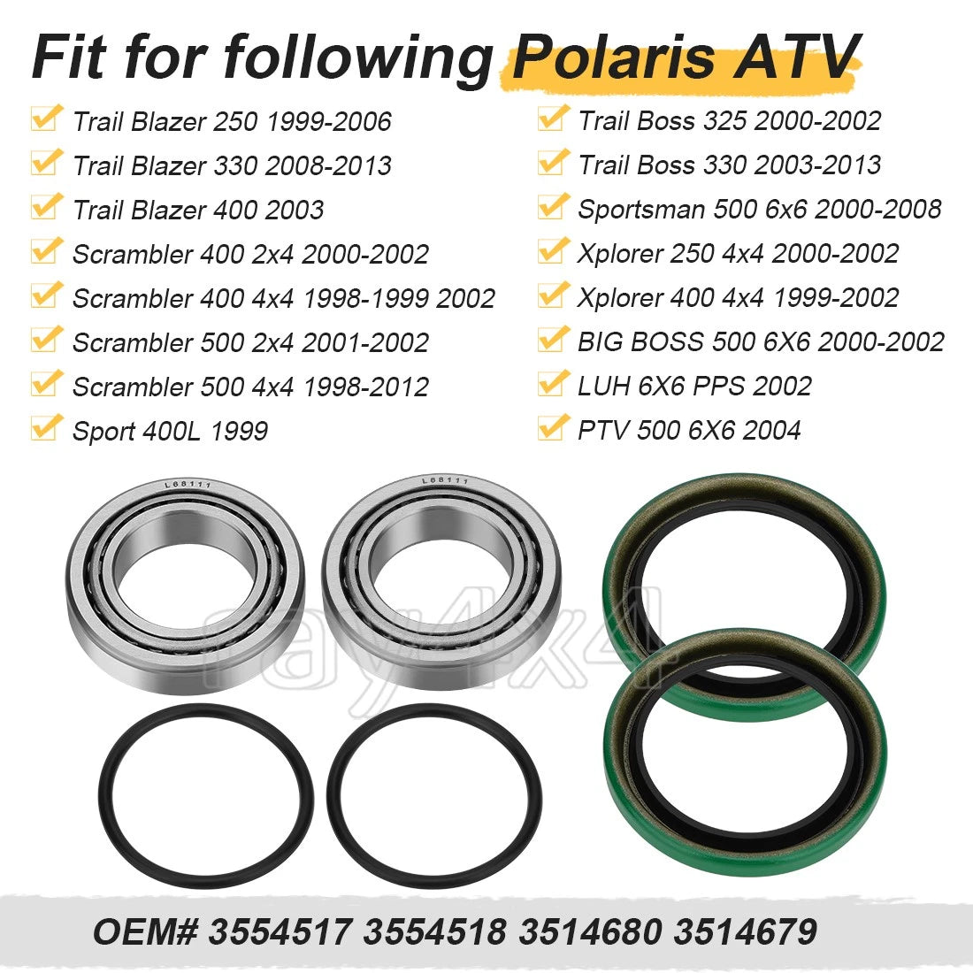 Rear Hub Repair Kit for Polaris Scrambler Sportsman 500 (1996–2006)