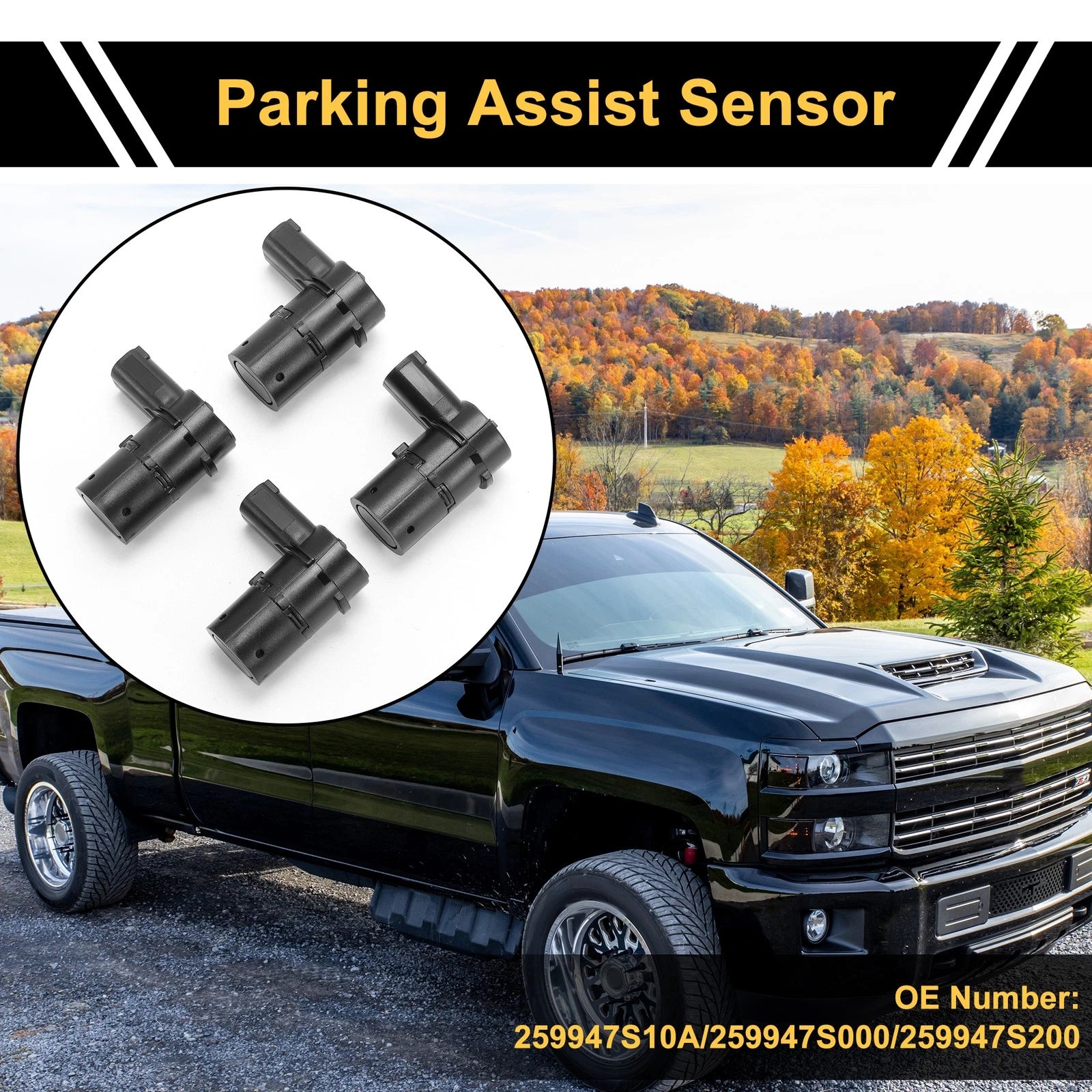 4X Bumper Reverse Backup Parking Sensor for Nissan Armada (2005–2007) No. 259947S10A