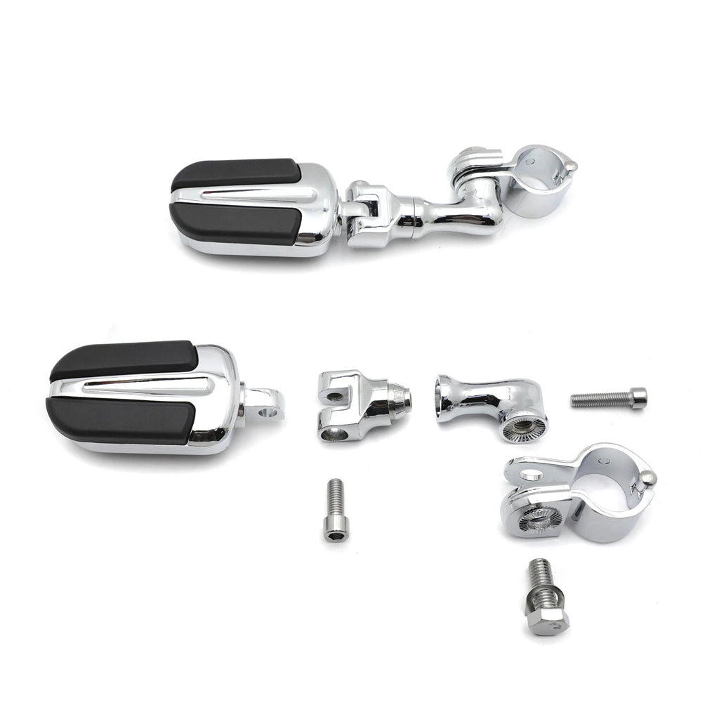 3" Stem Clamp Chrome Slipstream Footpeg 1-1/4" for Yamaha Road Star Warrior (2002)