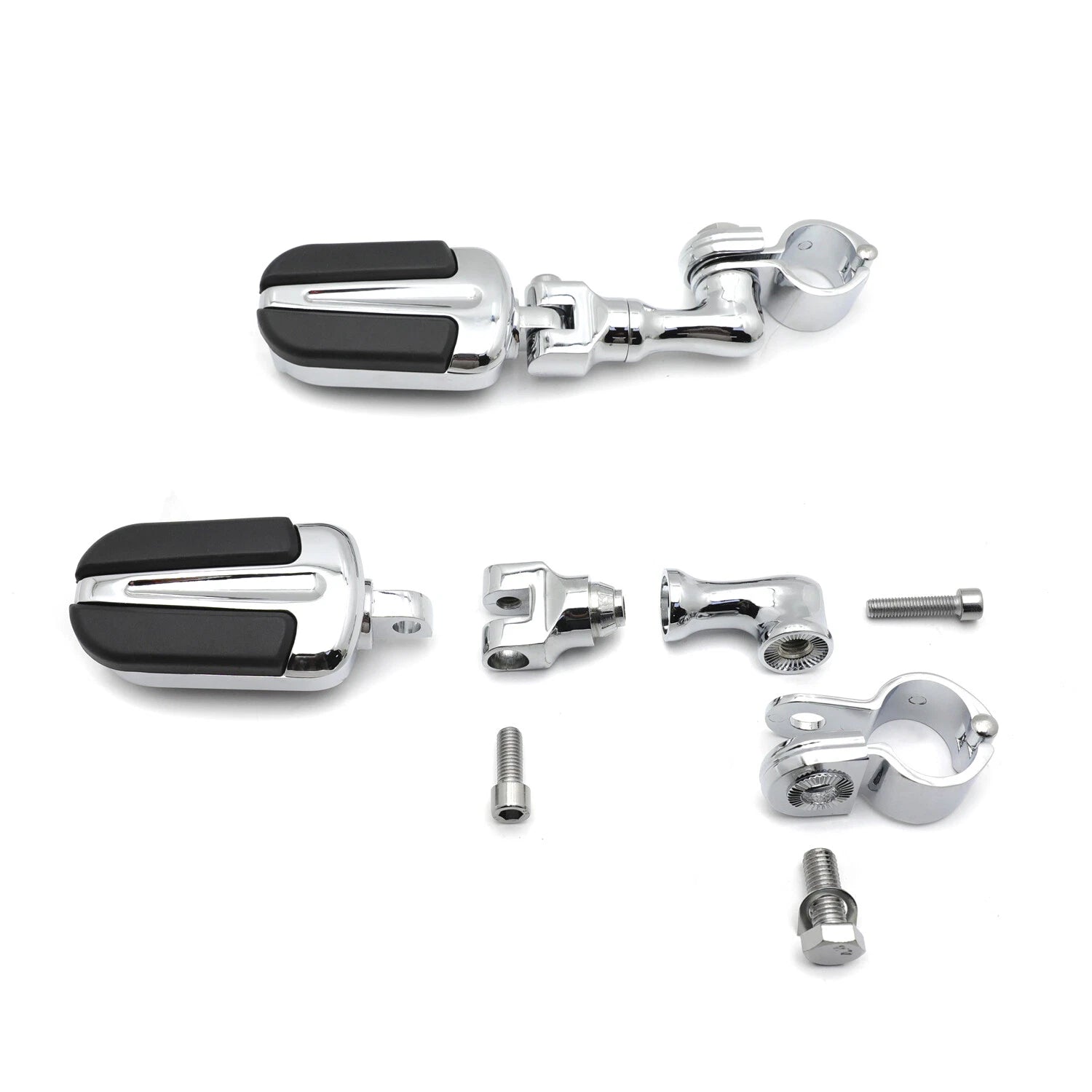 3" Stem Clamp Chrome Slipstream Footpeg 1-1/4" for Yamaha Road Star Warrior (2002)