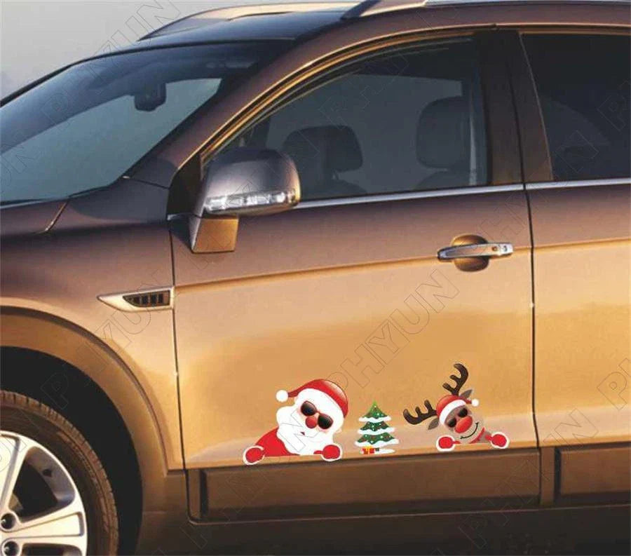 Christmas Decoration Sticker Santa Claus Moose Tree Decor