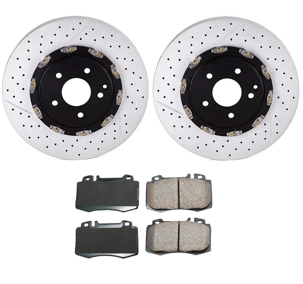 Front Brake Kit with Euro Pads & Drilled Rotors for MB R171 SLK55 AMG (2005–2011)