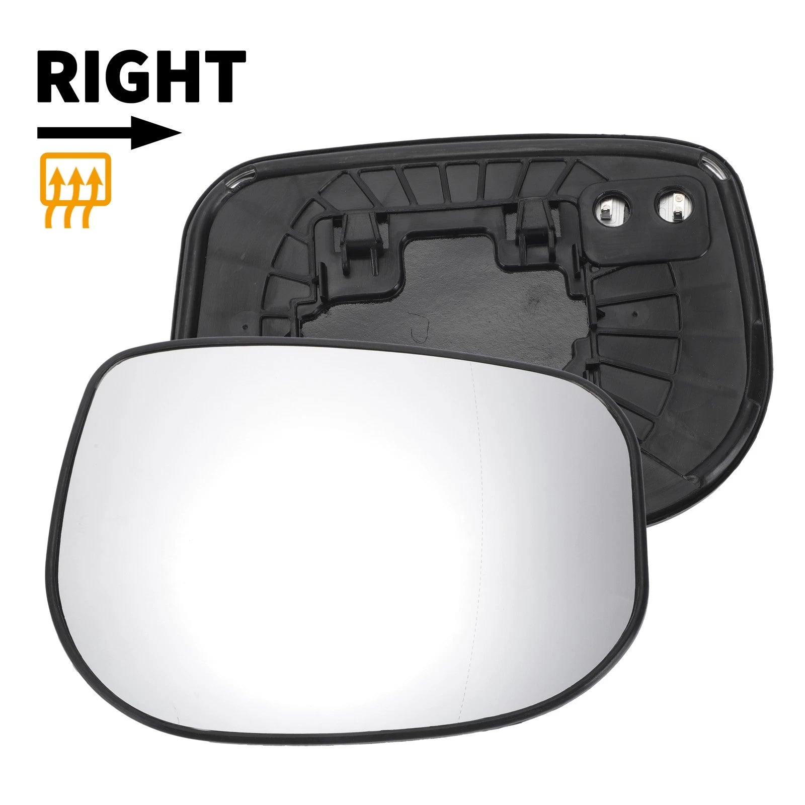 Right Side Heated White Mirror Glass for Honda Jazz (2002–2008)