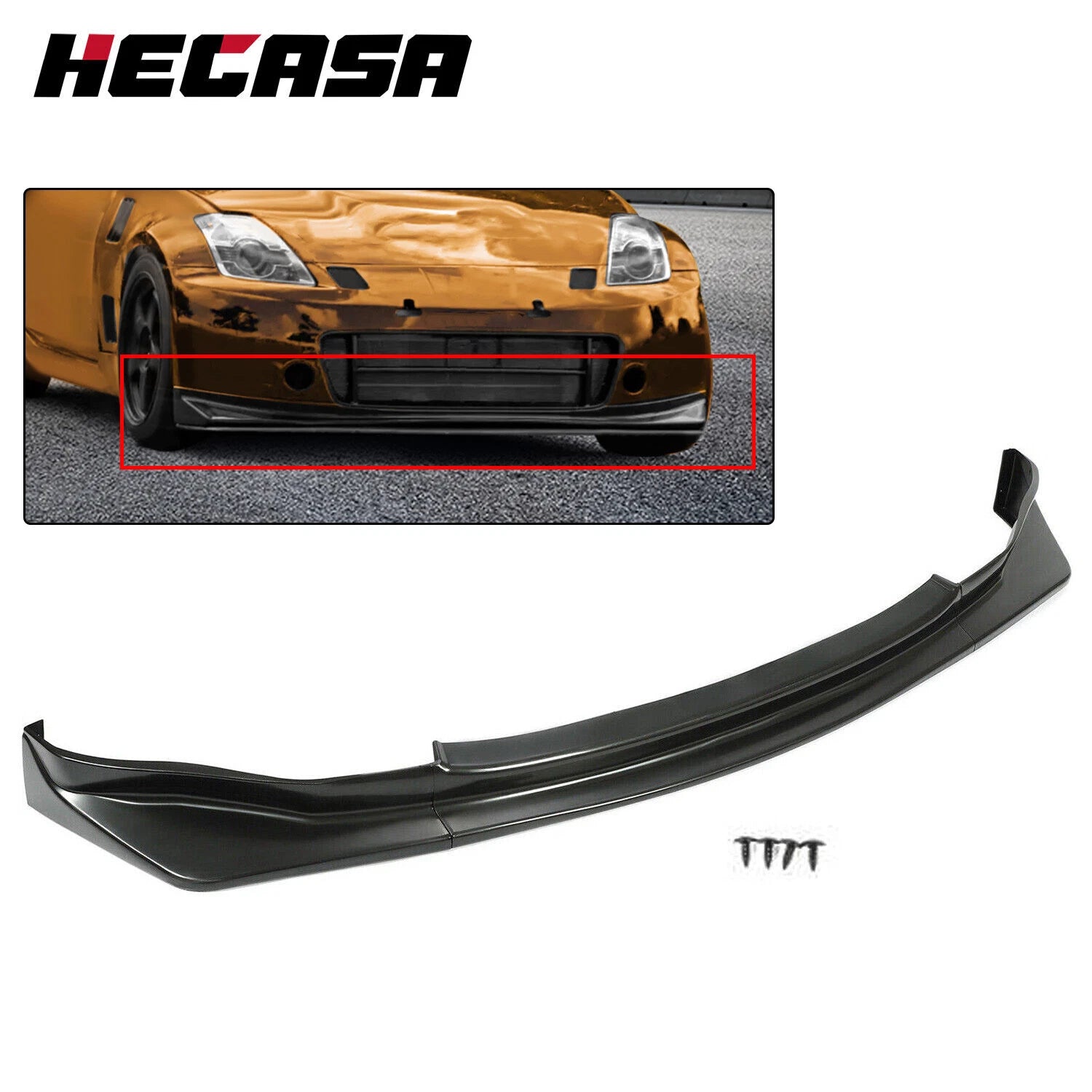 JDM Style PP Front Bumper Lip Kit for Nissan 350Z Z33 (2003–2005)