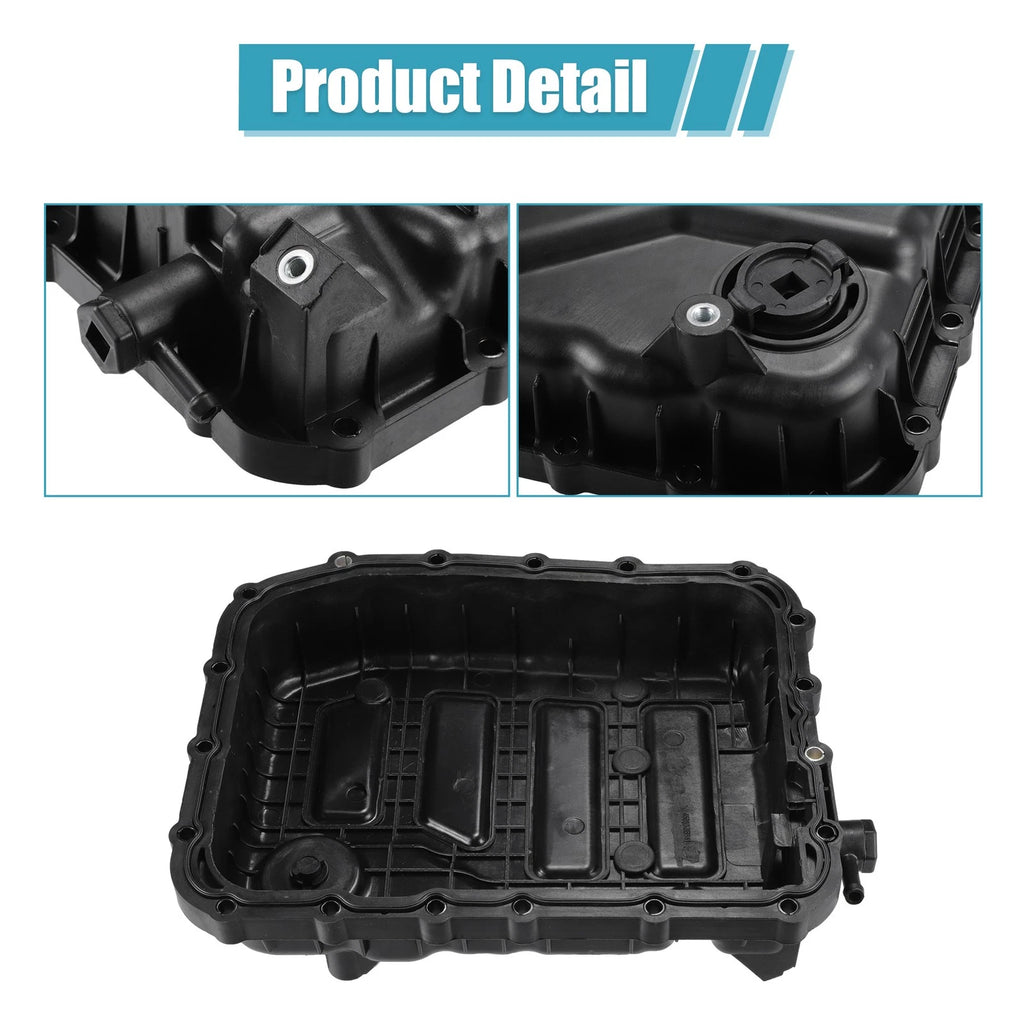 Set of 1 Oil Pan Cover for Hyundai Santa Fe (2013–2018) No. 452803B851 Plastic Black