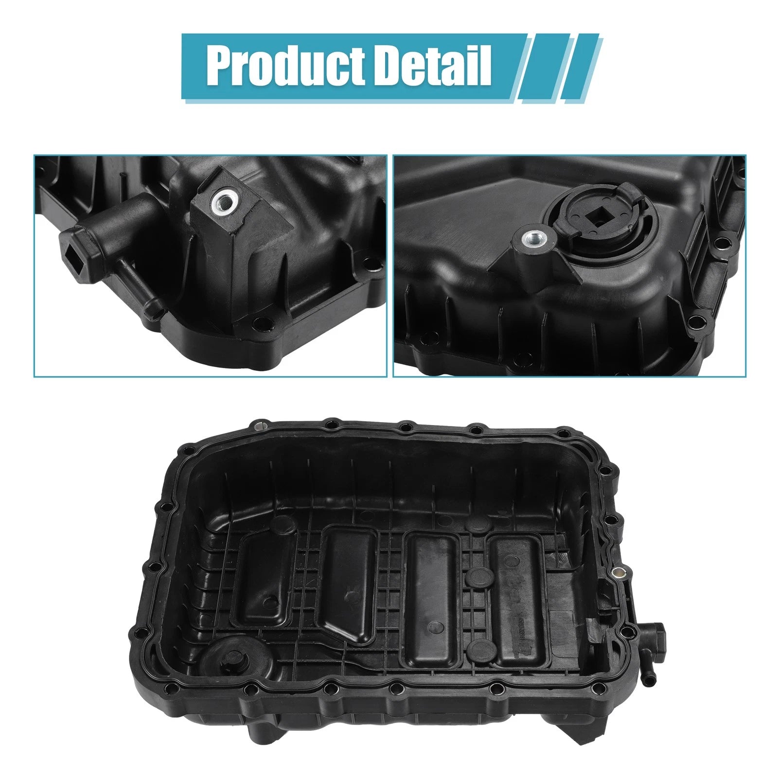 Set of 1 Oil Pan Cover for Hyundai Santa Fe (2013–2018) No. 452803B851 Plastic Black
