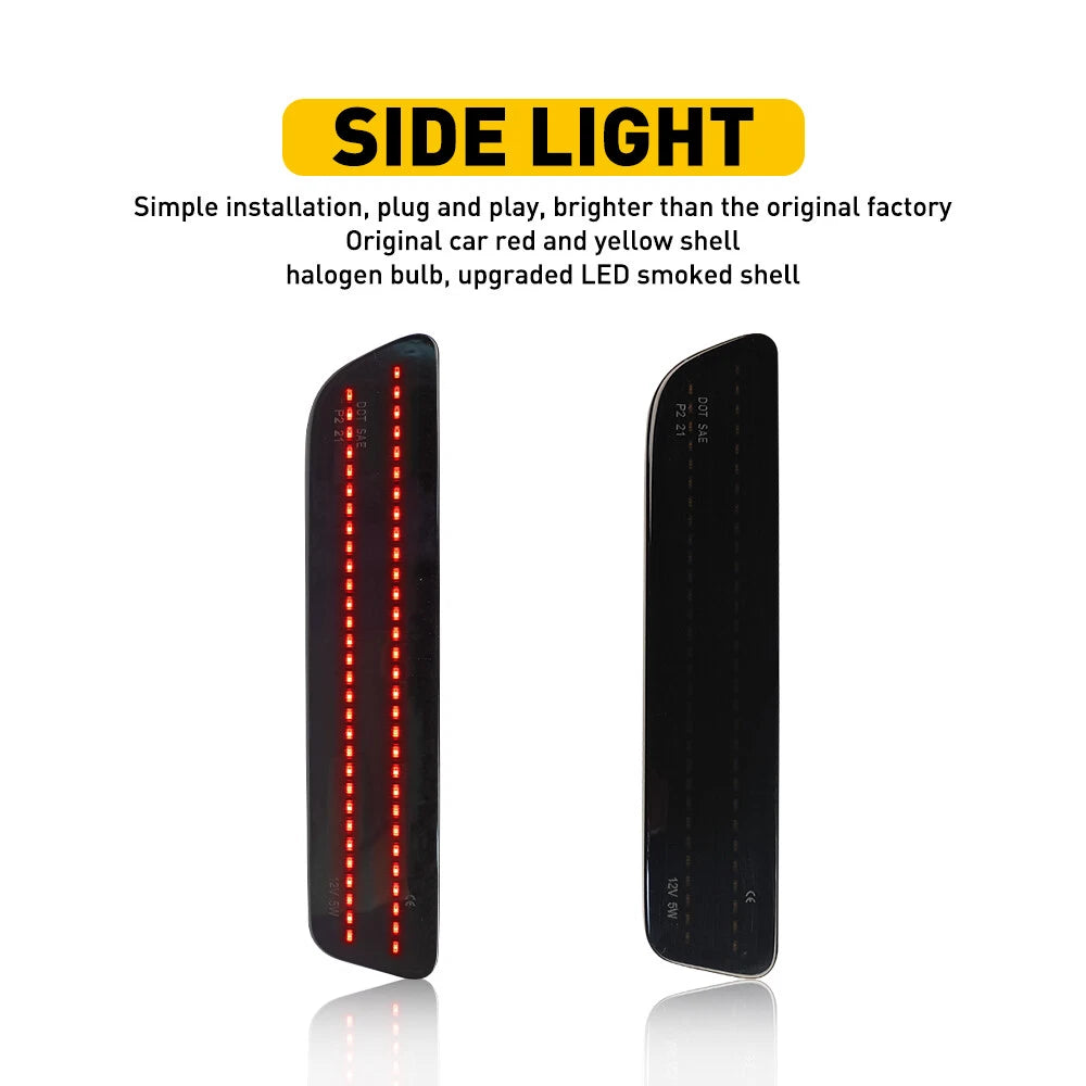 2X LED Rear Bumper Side Marker Lights for Ford Mustang (2005–2009)