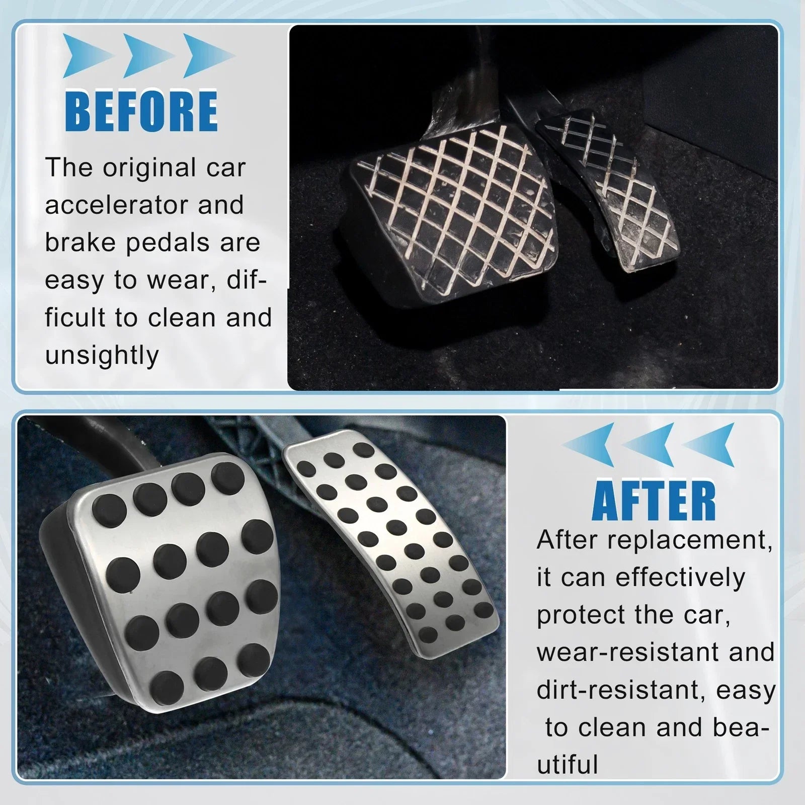 5 Pcs Accelerator & Brake Pedal Covers for Mercedes-Benz A B CLA GLA